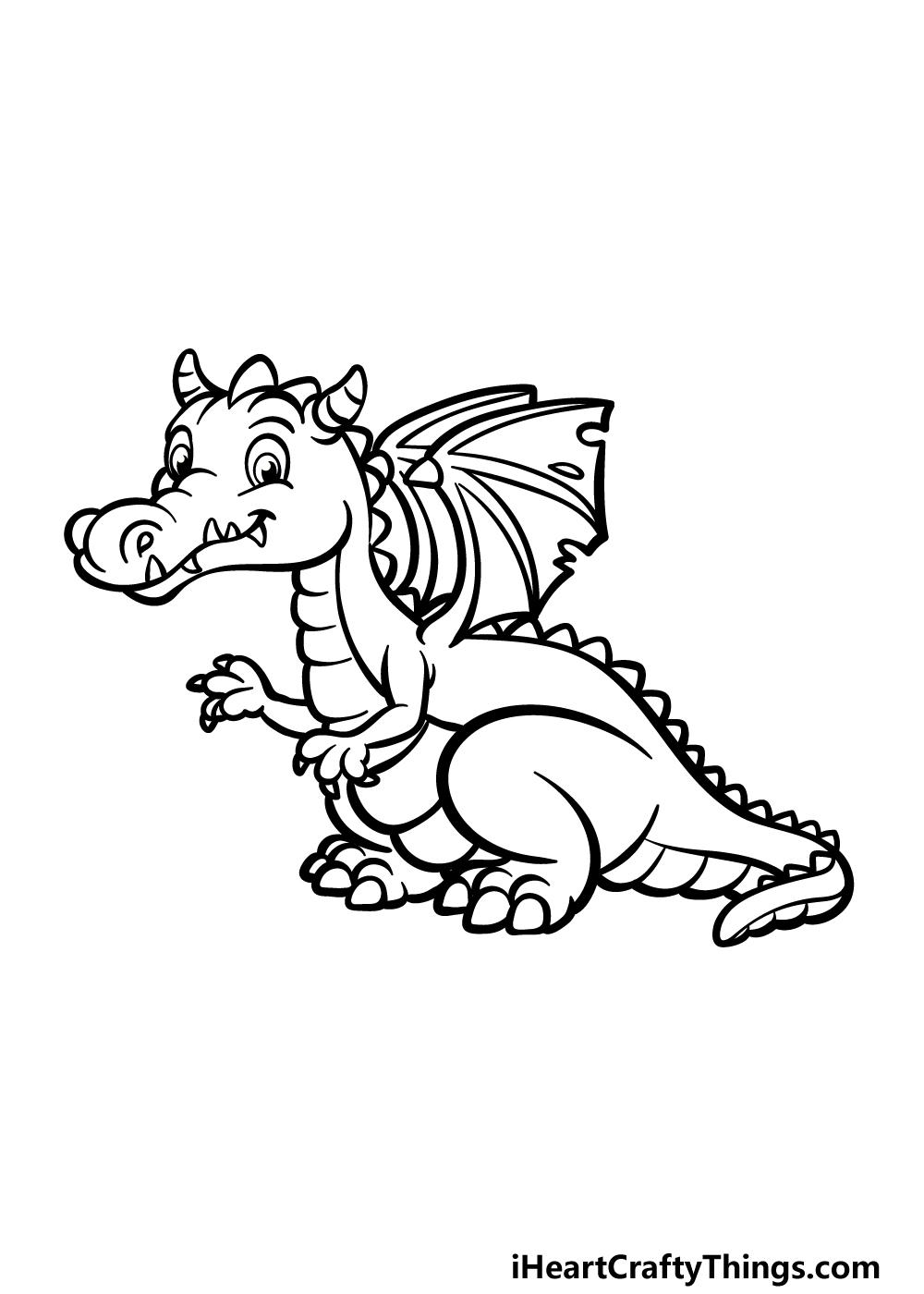 Cartoon Dragon Drawing - How To Draw A Cartoon Dragon Step By Step