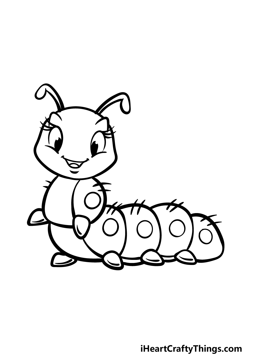 how to draw a cartoon caterpillar step 5