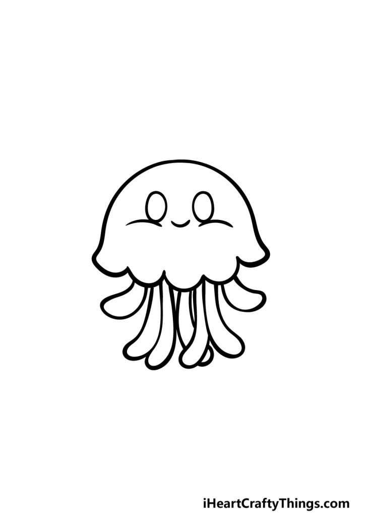 Cartoon Jellyfish Drawing - How To Draw A Cartoon Jellyfish Step By Step!