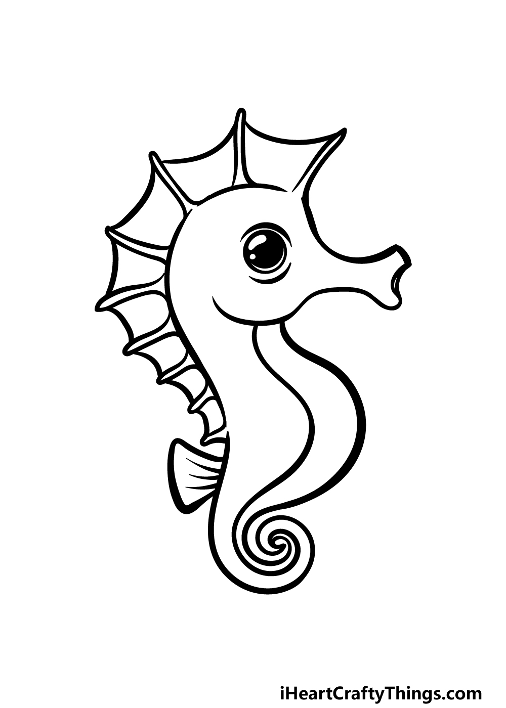 how to draw a cartoon seahorse step 5