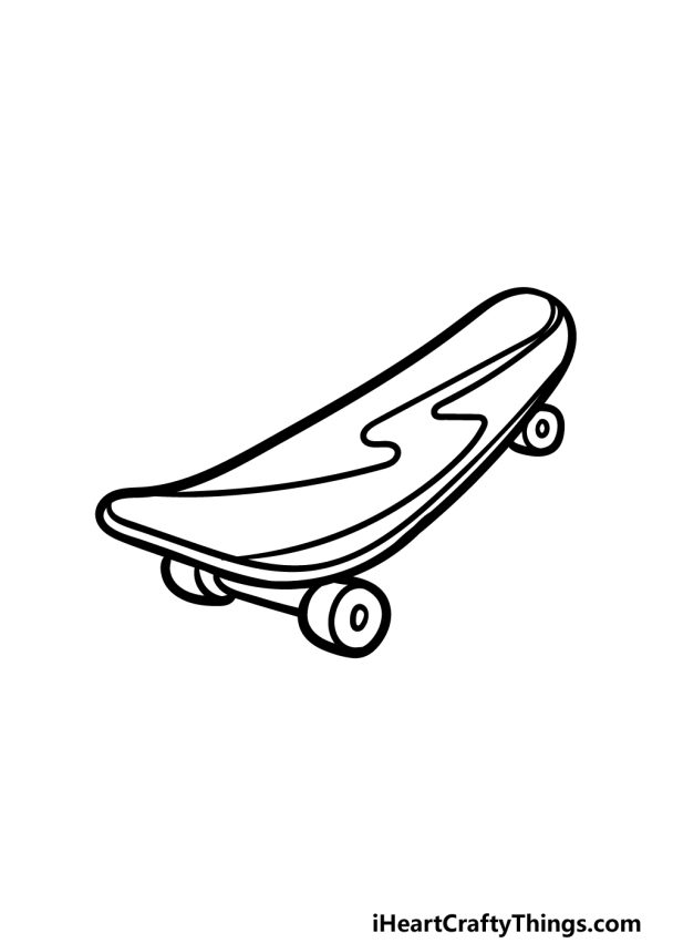 Cartoon Skateboard Drawing How To Draw A Cartoon Skateboard Step By Step