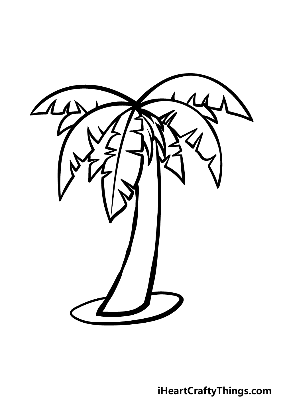 Cartoon Palm Tree Drawing - How To Draw A Cartoon Palm Tree Step By Step!
