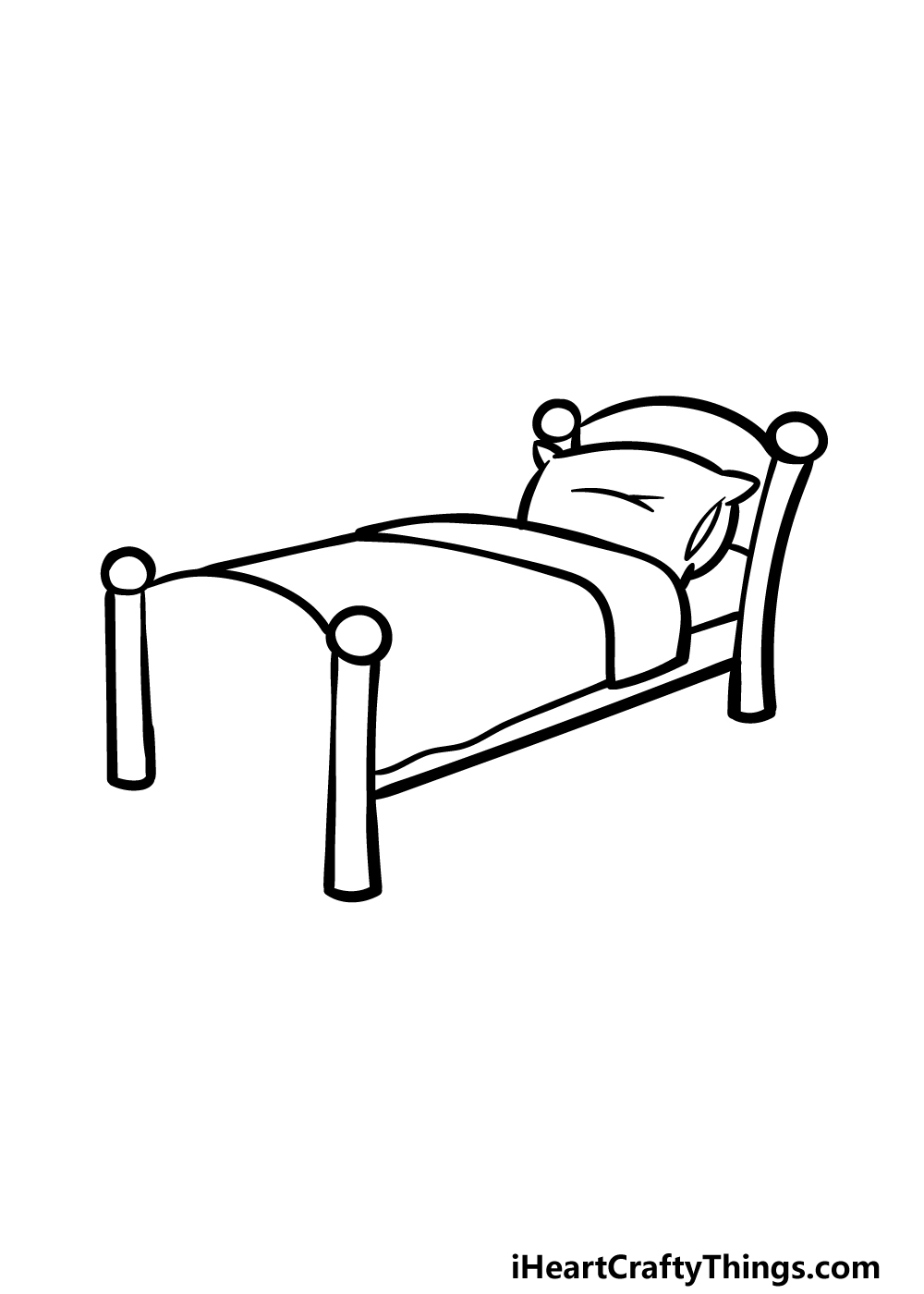how to draw a cartoon bed step 5