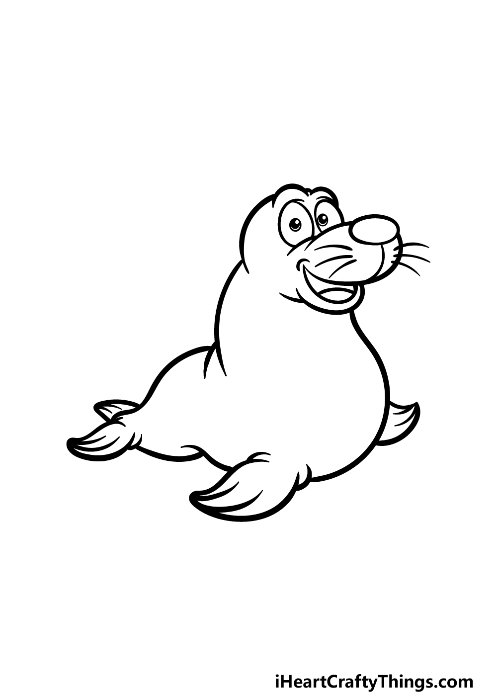 how to draw a cartoon seal step 5