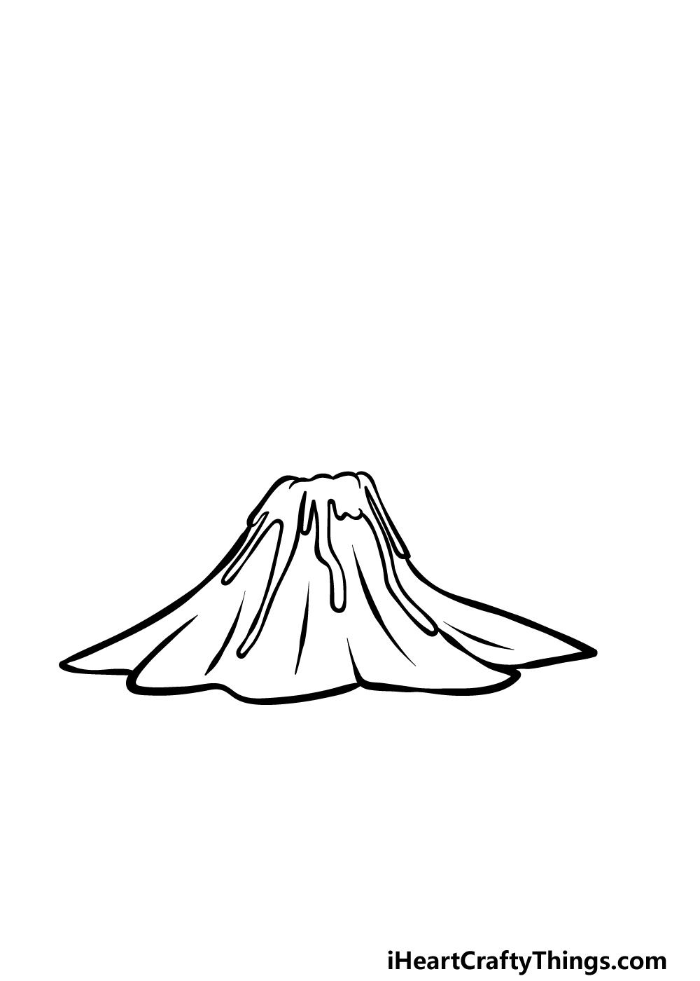 how to draw a cartoon volcano step 5