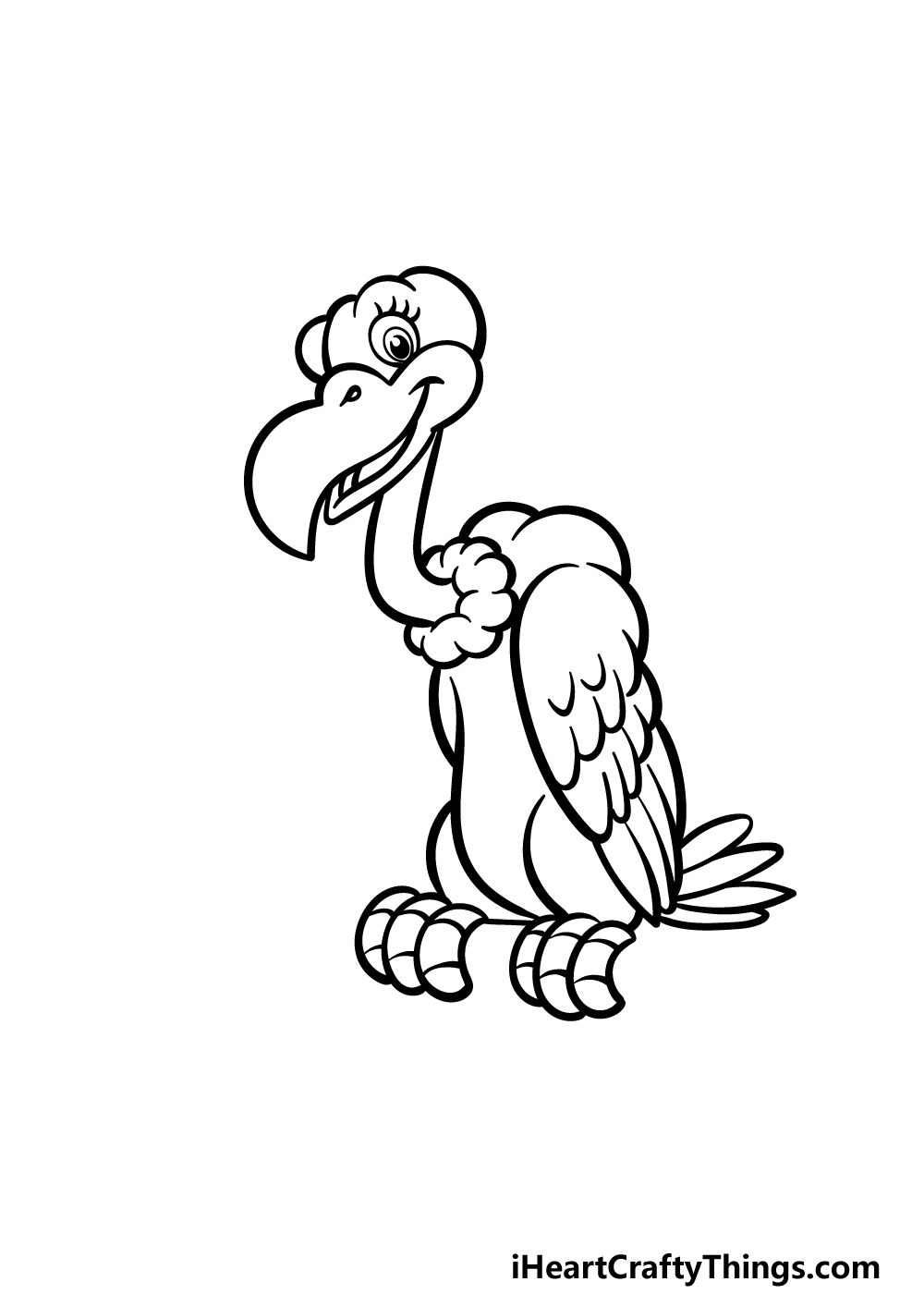 how to draw a cartoon vulture step 5