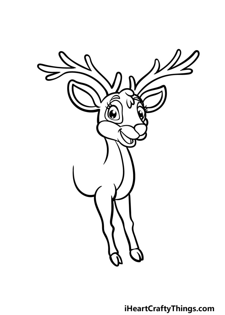 Cartoon Deer Drawing - How To Draw A Cartoon Deer Step By Step