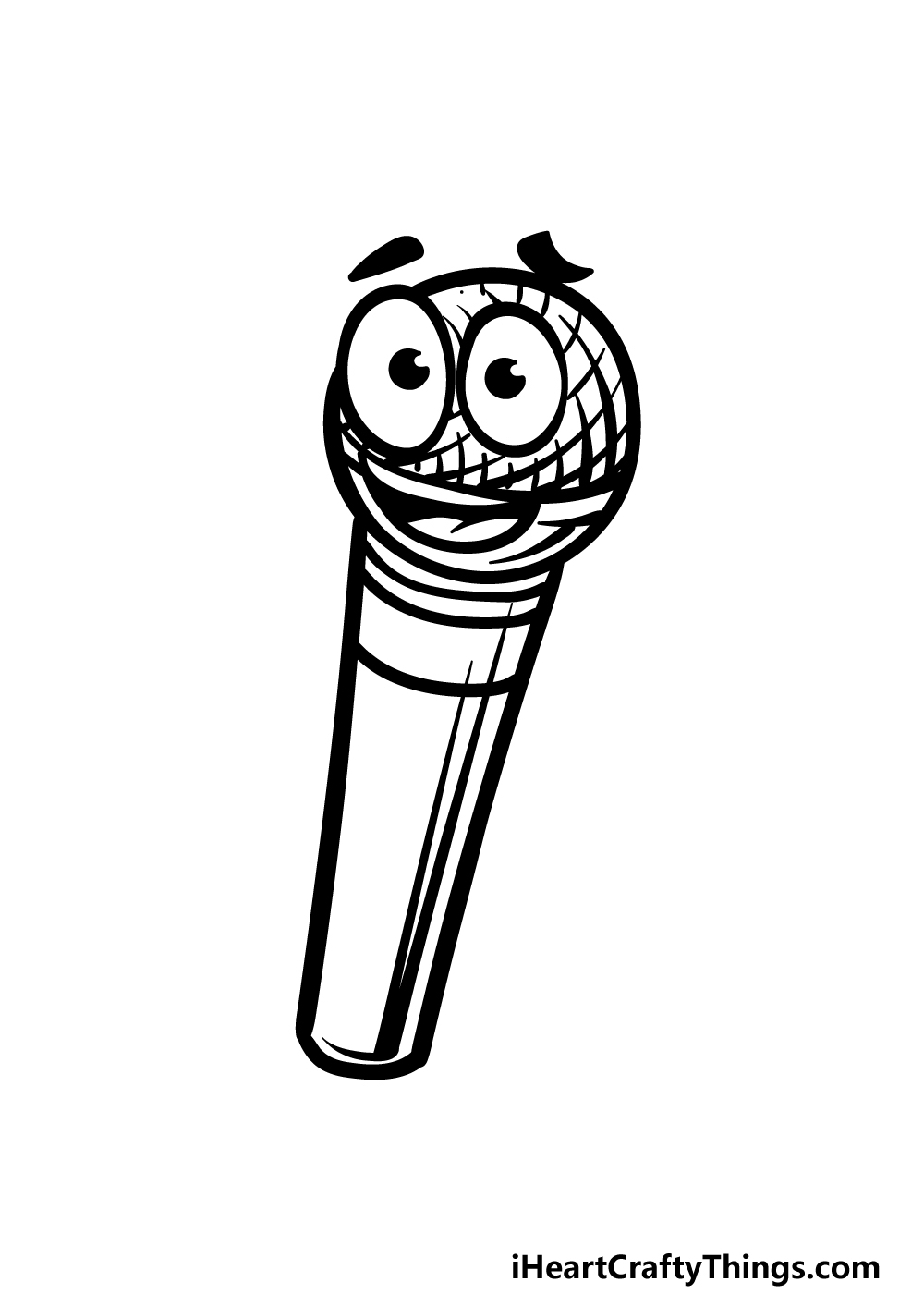 how to draw a cartoon microphone step 5