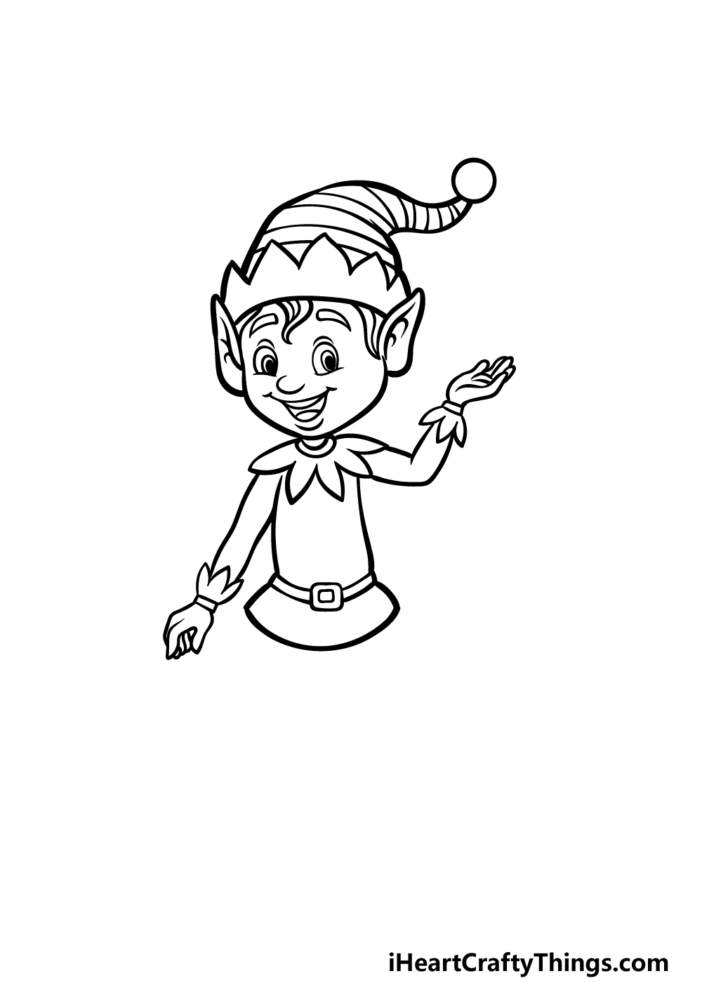 how to draw a cartoon elf step 5