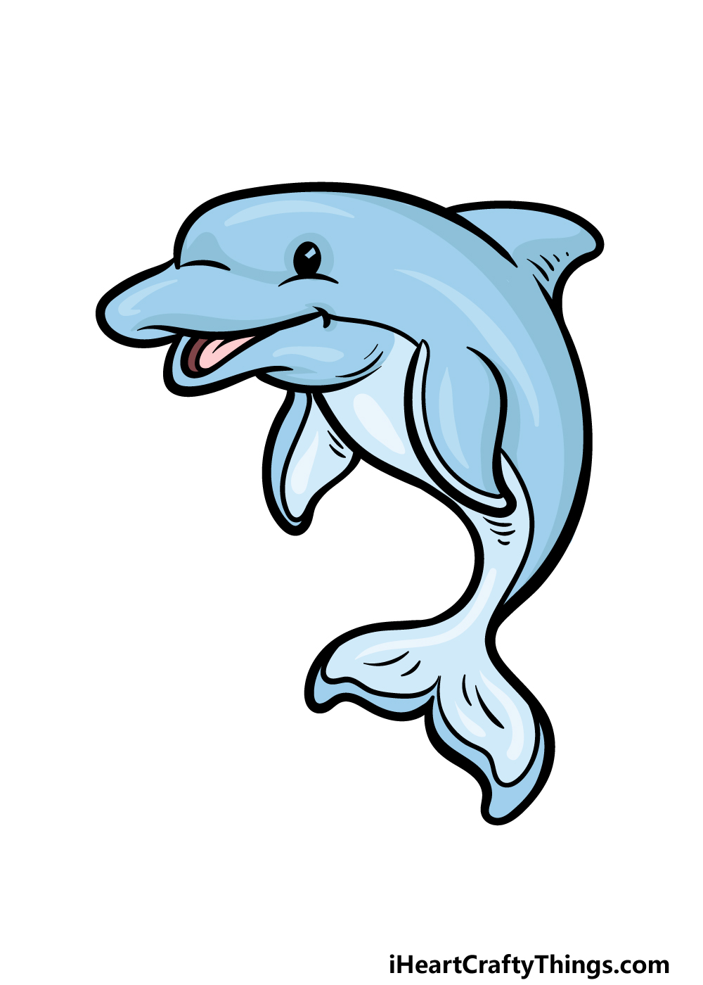 Cartoon Dolphin Drawing - How To Draw A Cartoon Dolphin Step By Step