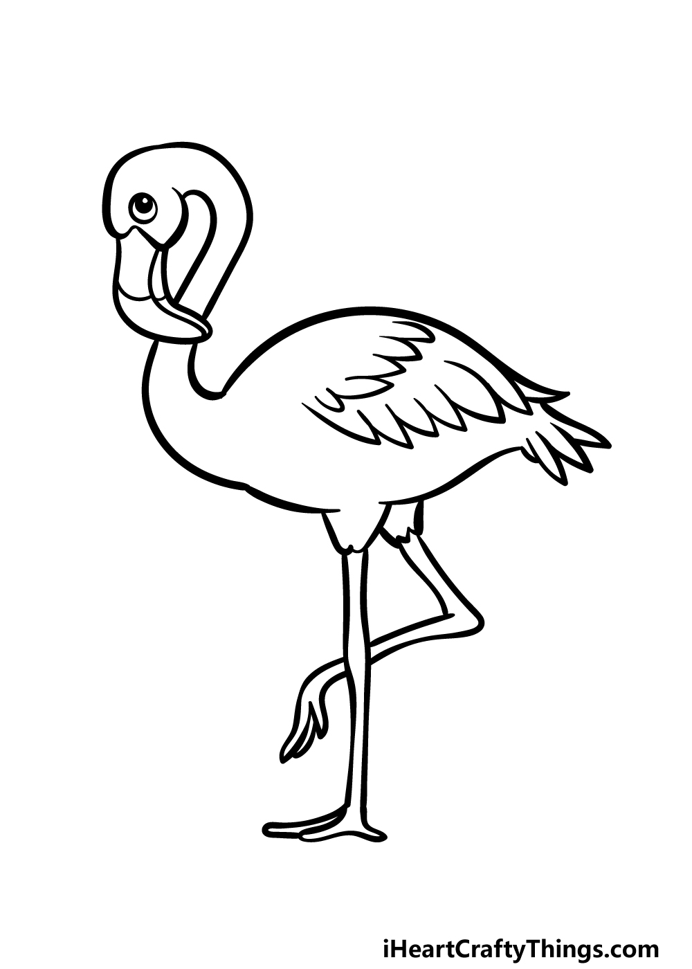 Cartoon Flamingo Drawing - How To Draw A Cartoon Flamingo Step By Step