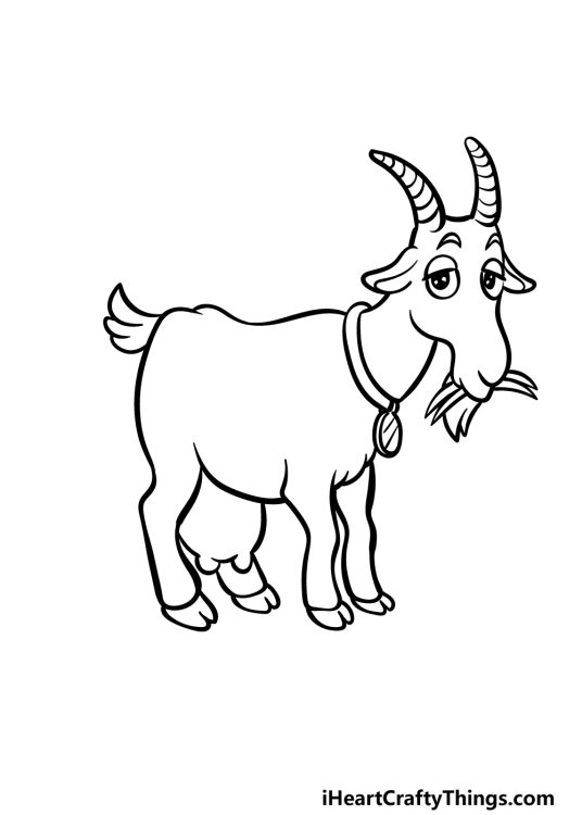 Cartoon Goat Drawing - How To Draw A Cartoon Goat Step By Step