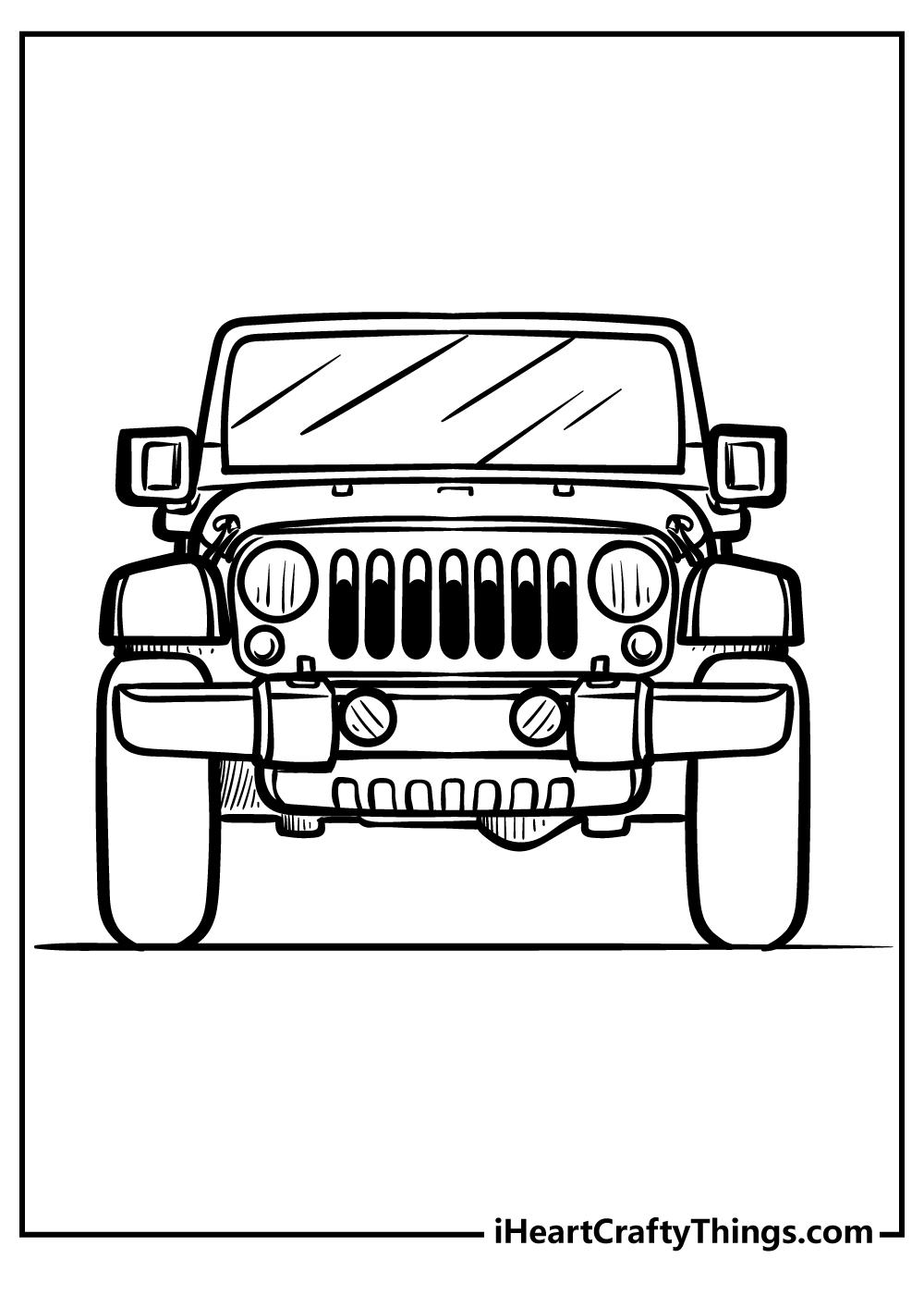 Jeep Coloring Book for kids free printable