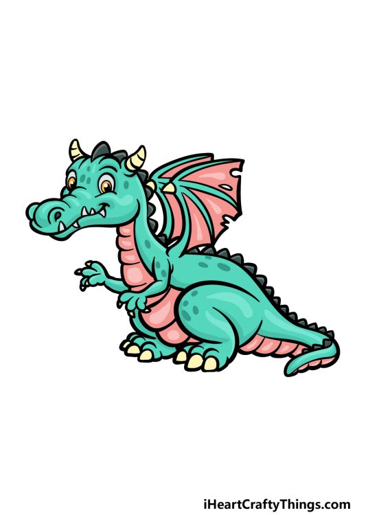 Cartoon Dragon Drawing - How To Draw A Cartoon Dragon Step By Step