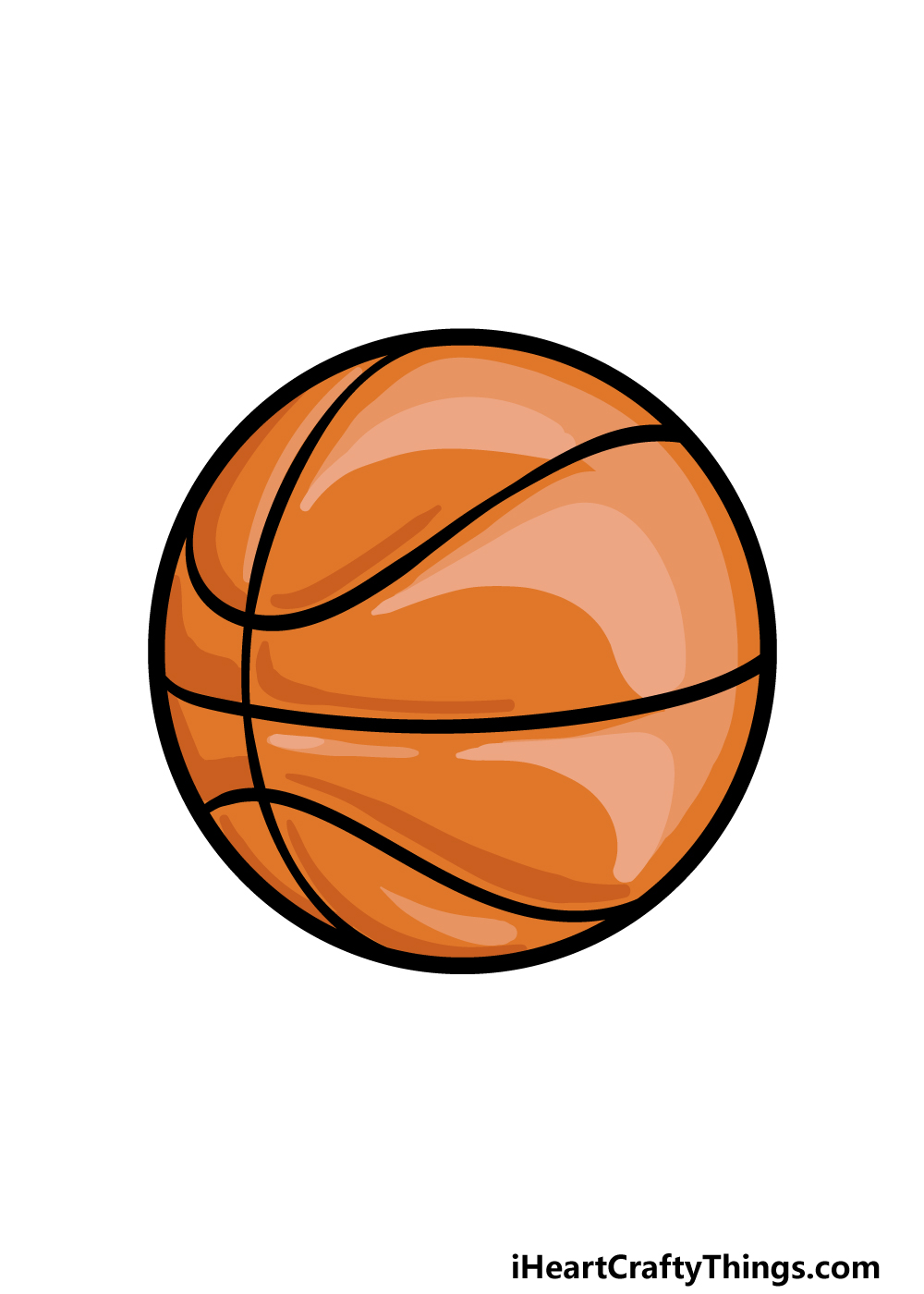 how to draw a cartoon basketball step 6