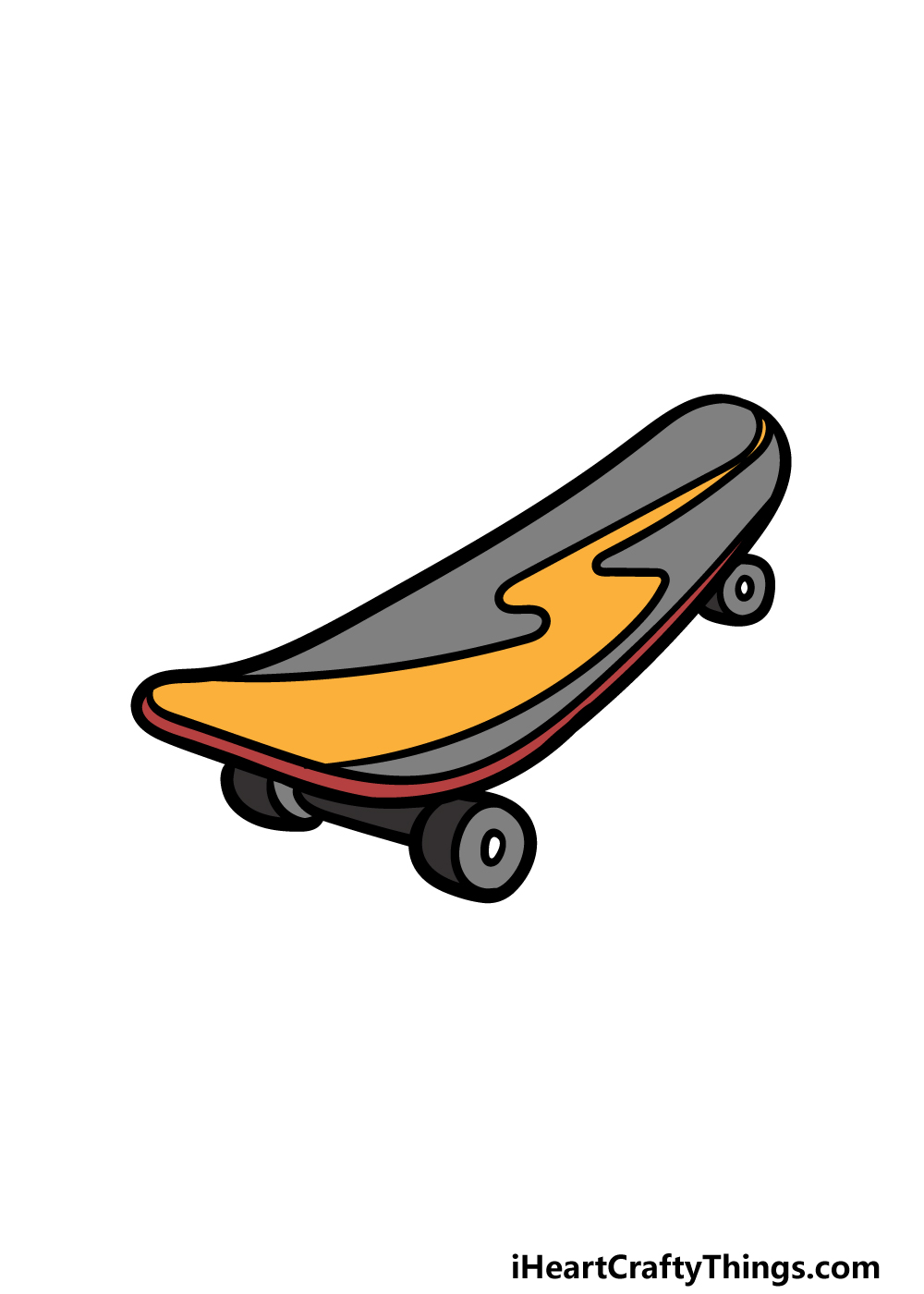 Cartoon Skateboard Drawing - How To Draw A Cartoon Skateboard Step By Step