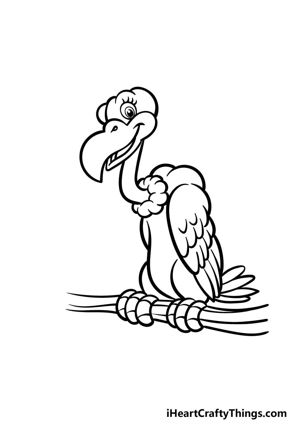 how to draw a cartoon vulture step 6