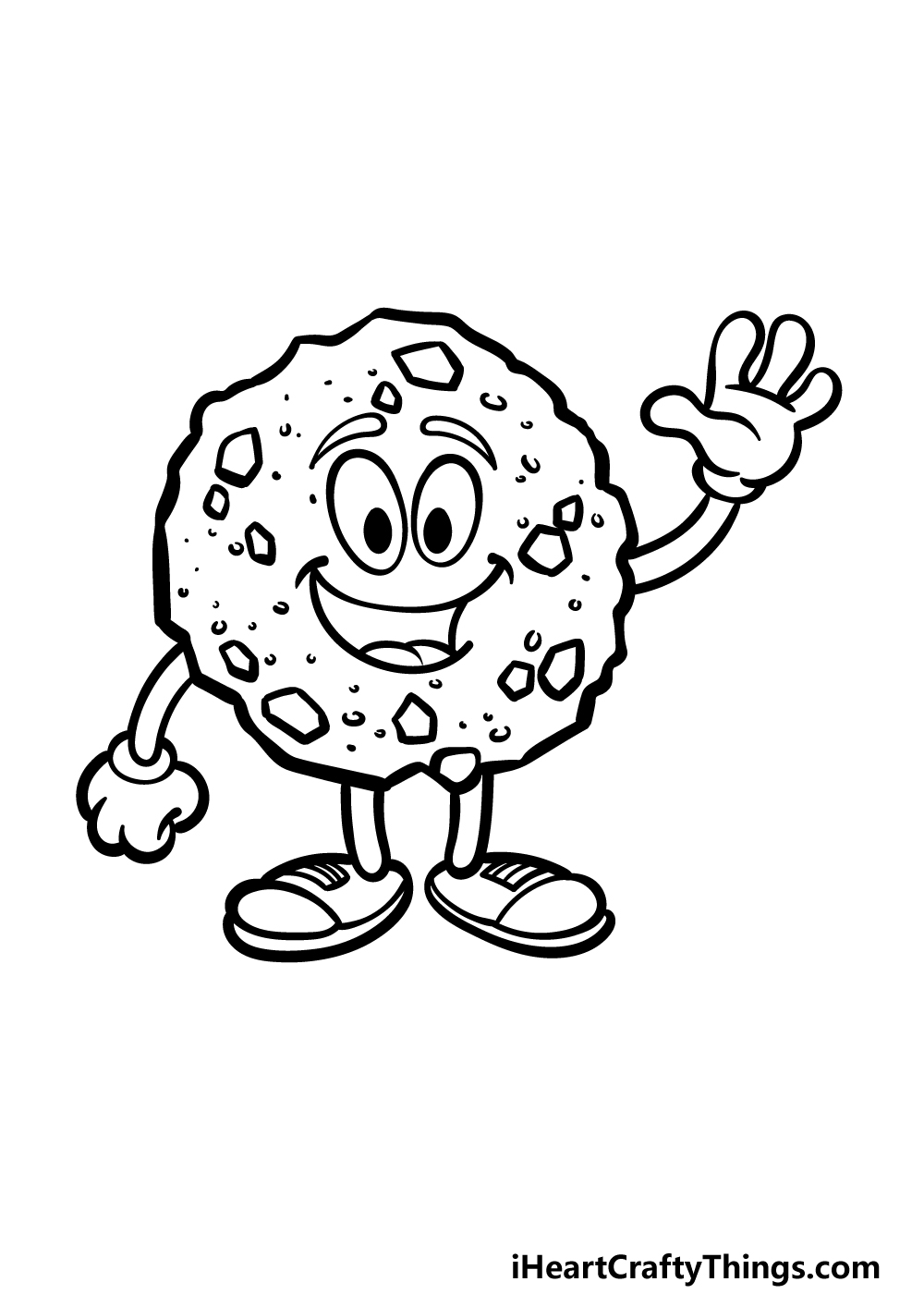 Cartoon Cookie Drawing - How To Draw A Cartoon Cookie Step By Step