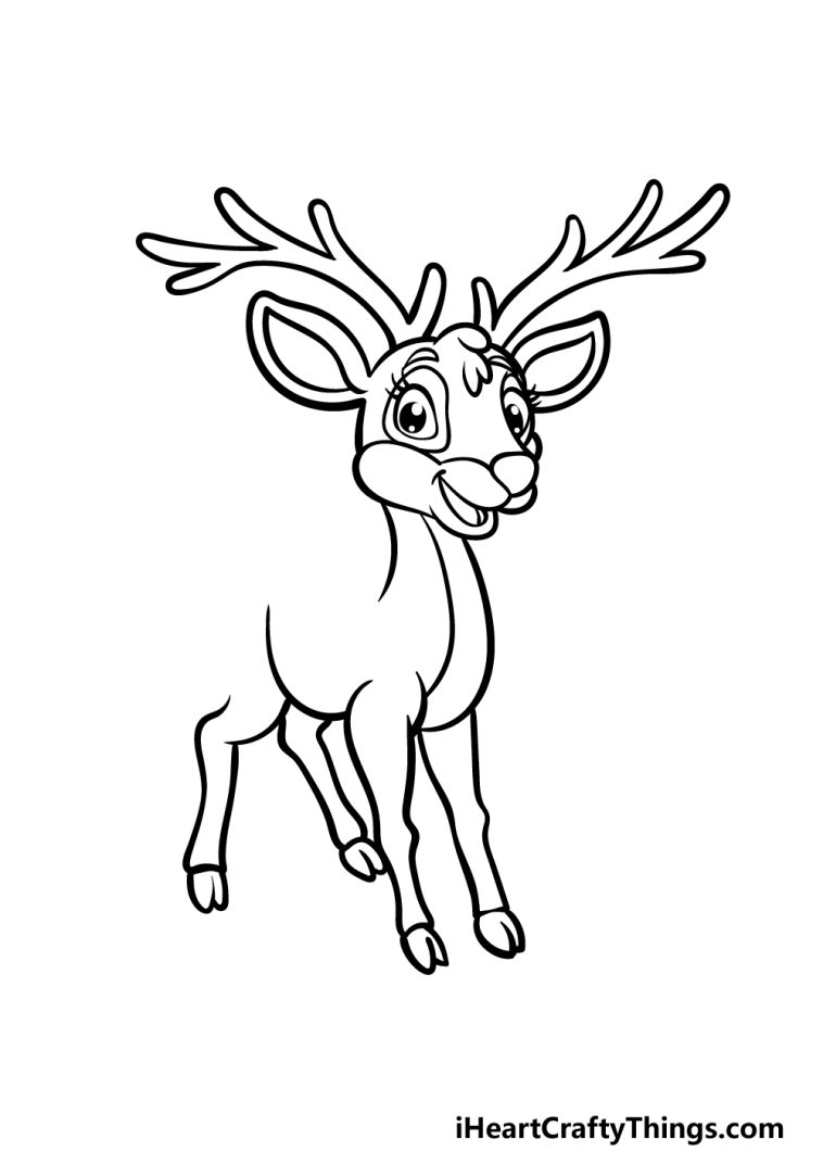 Cartoon Deer Drawing - How To Draw A Cartoon Deer Step By Step