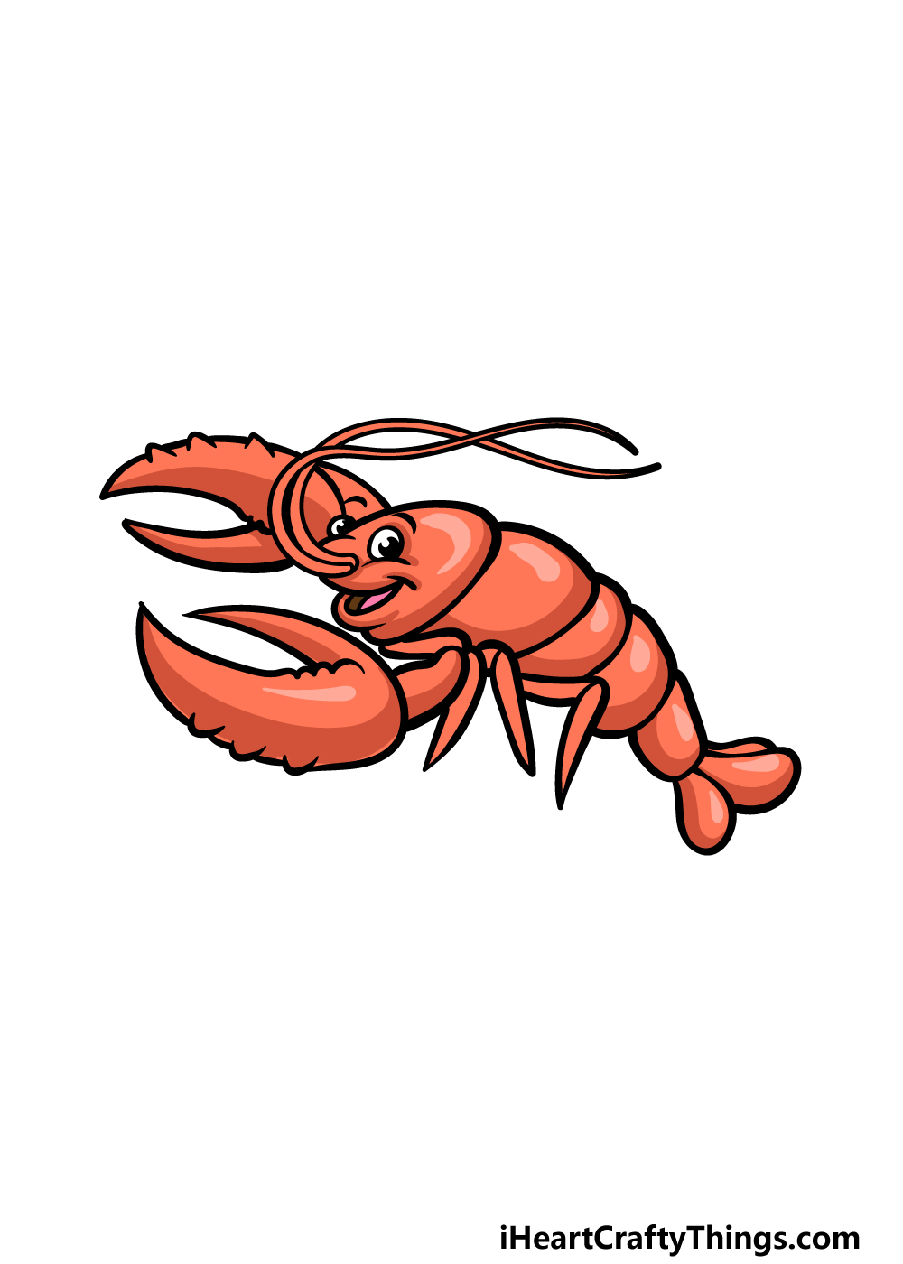 Cartoon Lobster Drawing - How To Draw A Cartoon Lobster Step By Step
