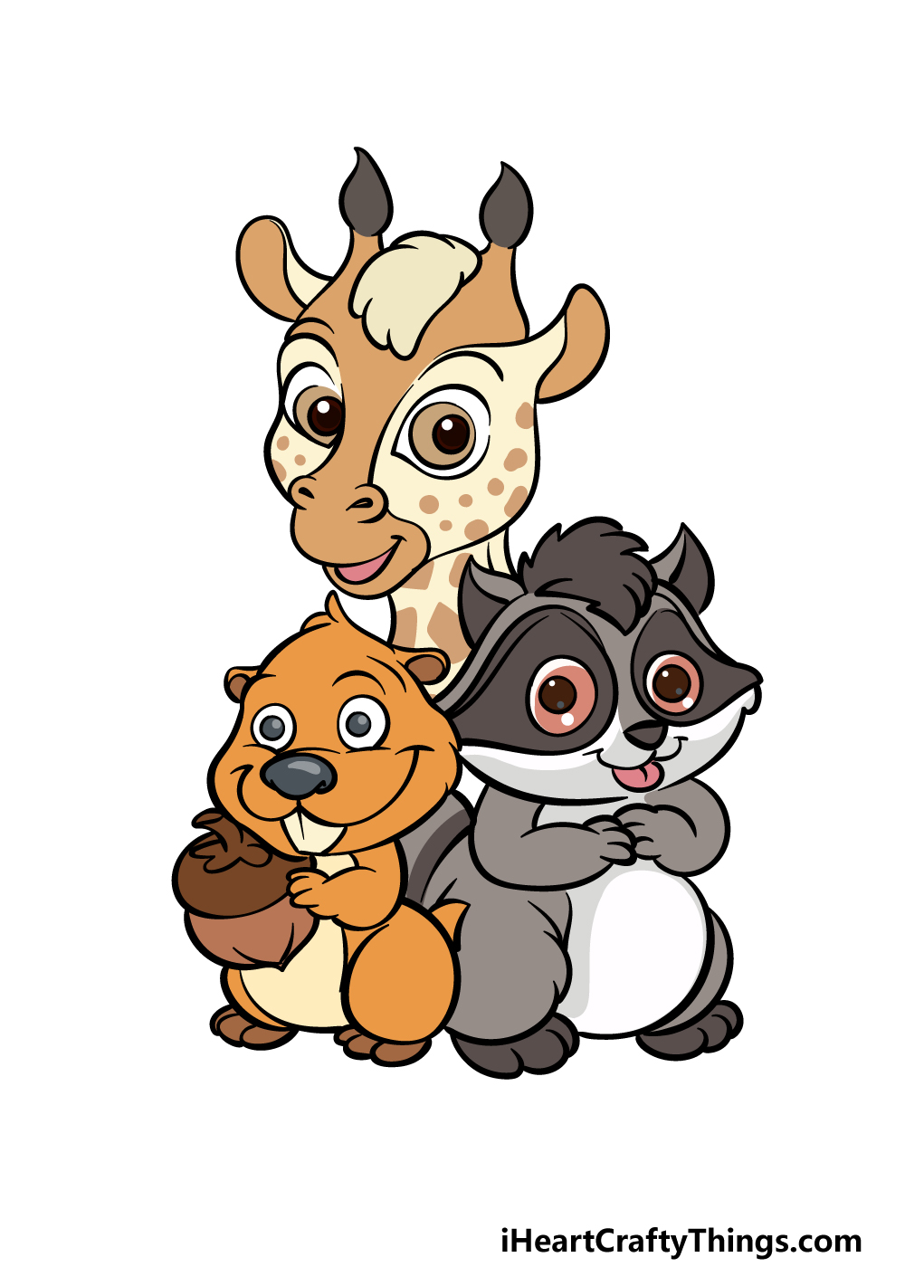 cute baby cartoon animals drawing