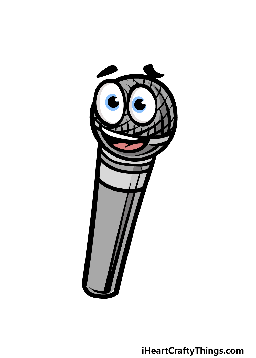 how to draw a cartoon microphone step 6