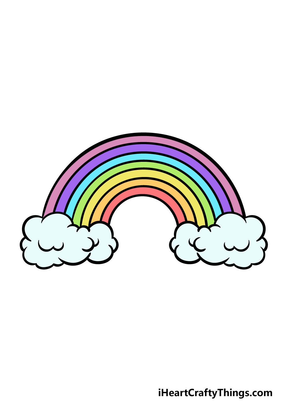how to draw a cartoon rainbow step 6
