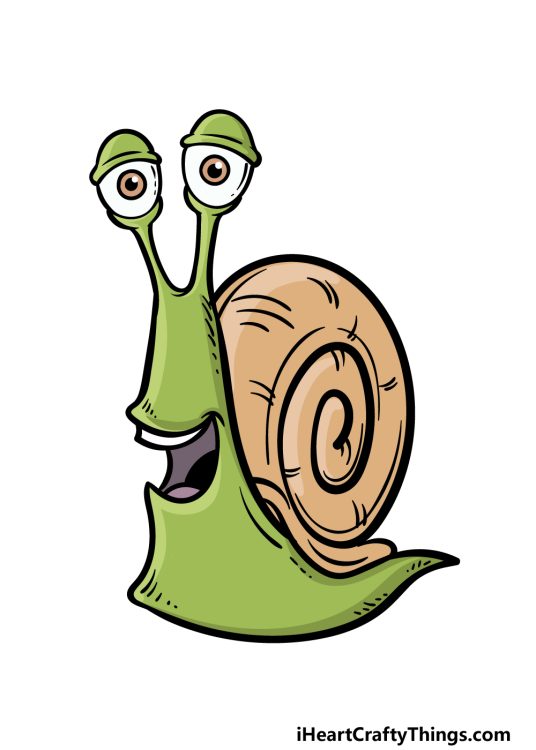 Cartoon Snail Drawing - How To Draw A Cartoon Snail Step By Step