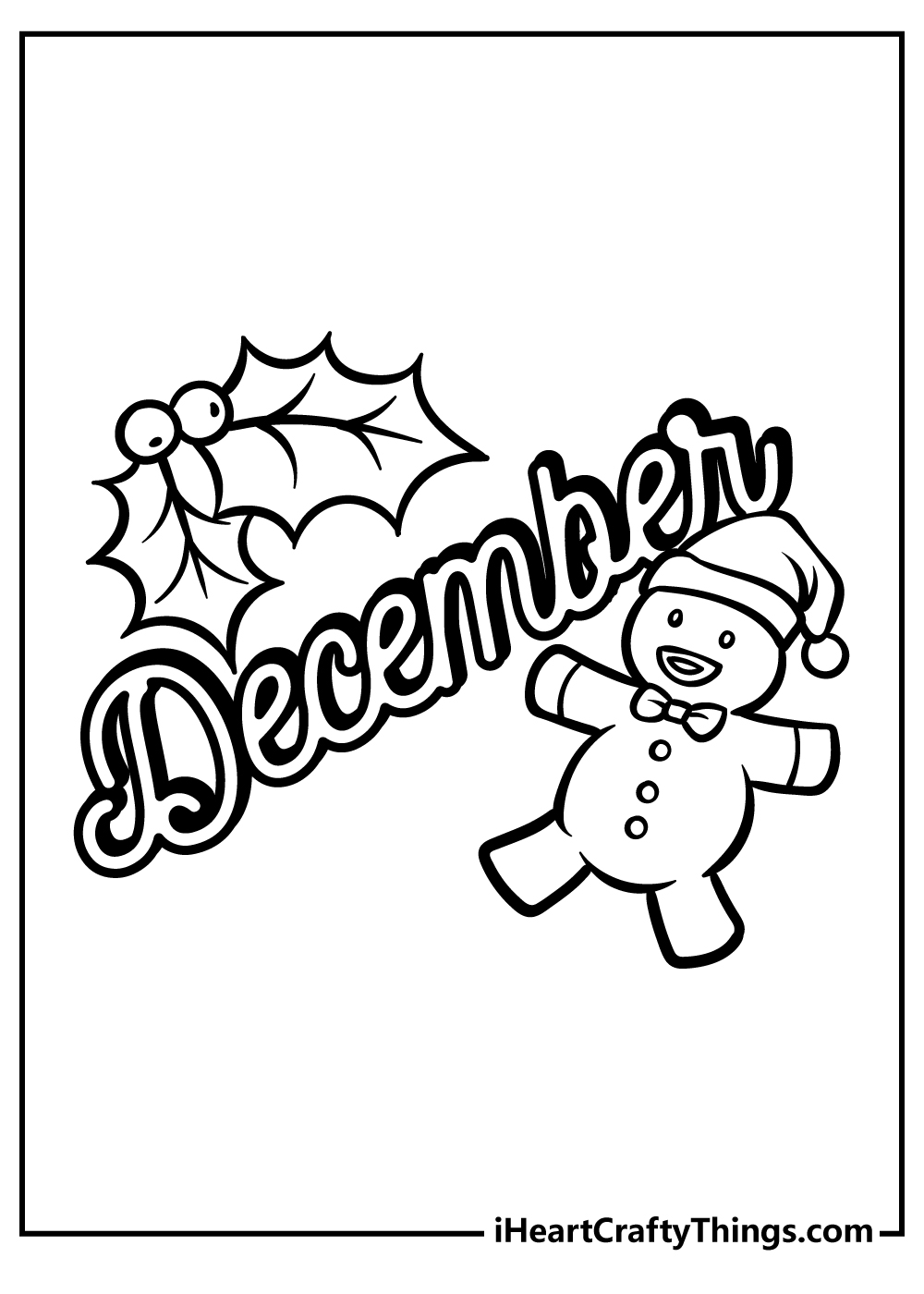 December Coloring Book for kids free printable