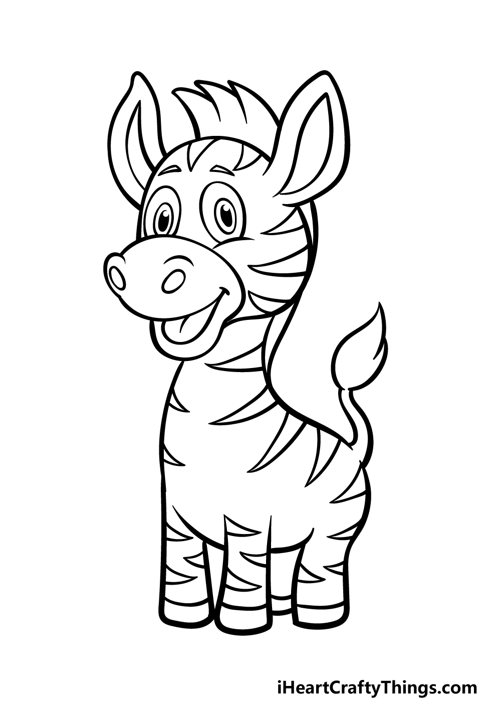 how to draw a cartoon zebra step 7
