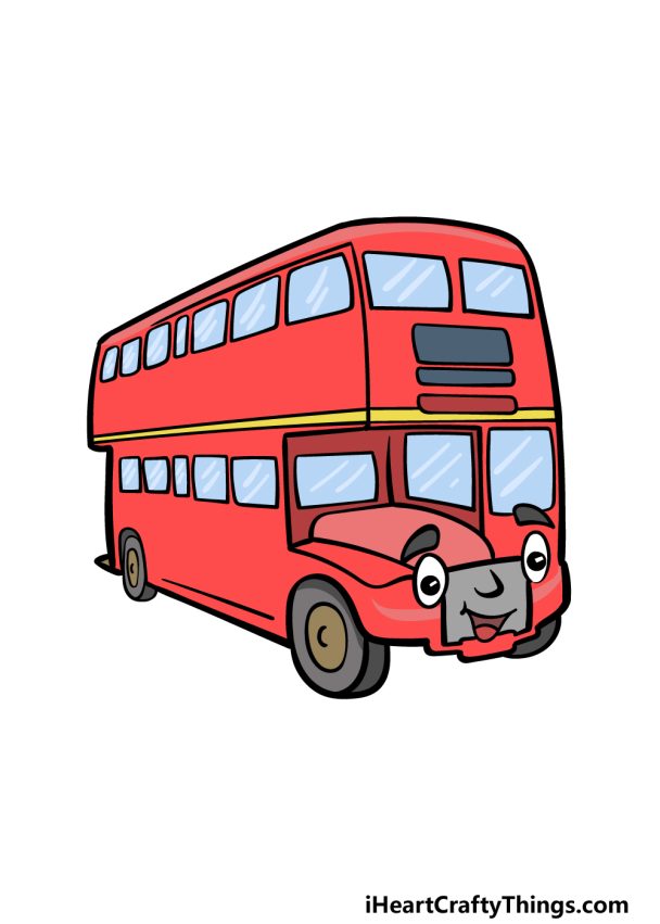 Cartoon Bus Drawing - How To Draw A Cartoon Bus Step By Step!