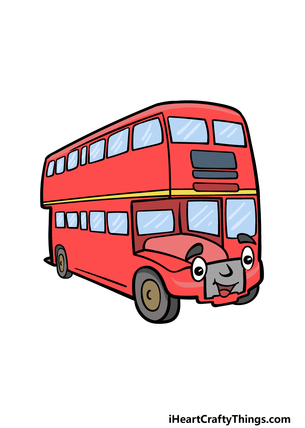 how to draw a cartoon bus step 7