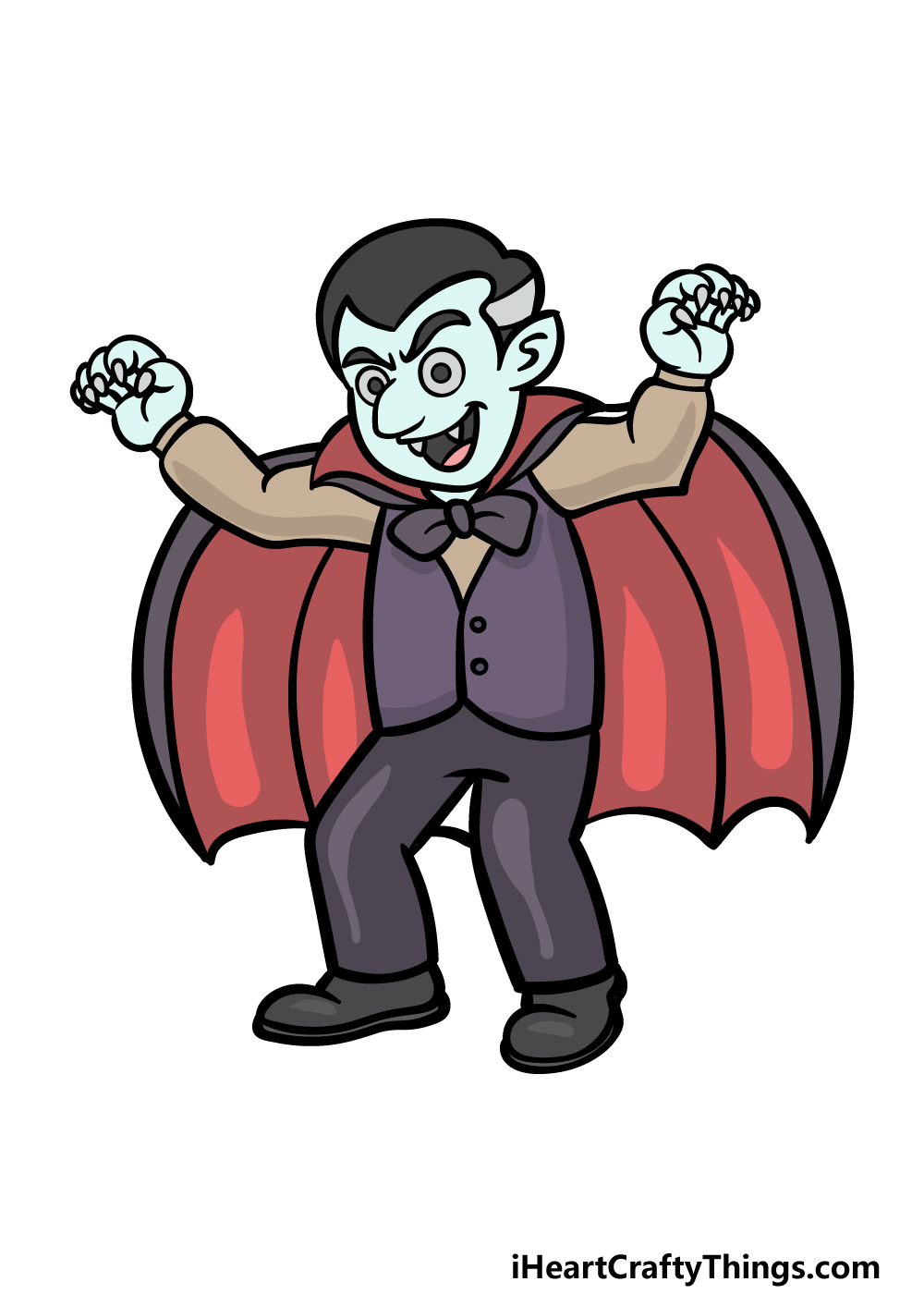 how to draw a cartoon vampire step 7