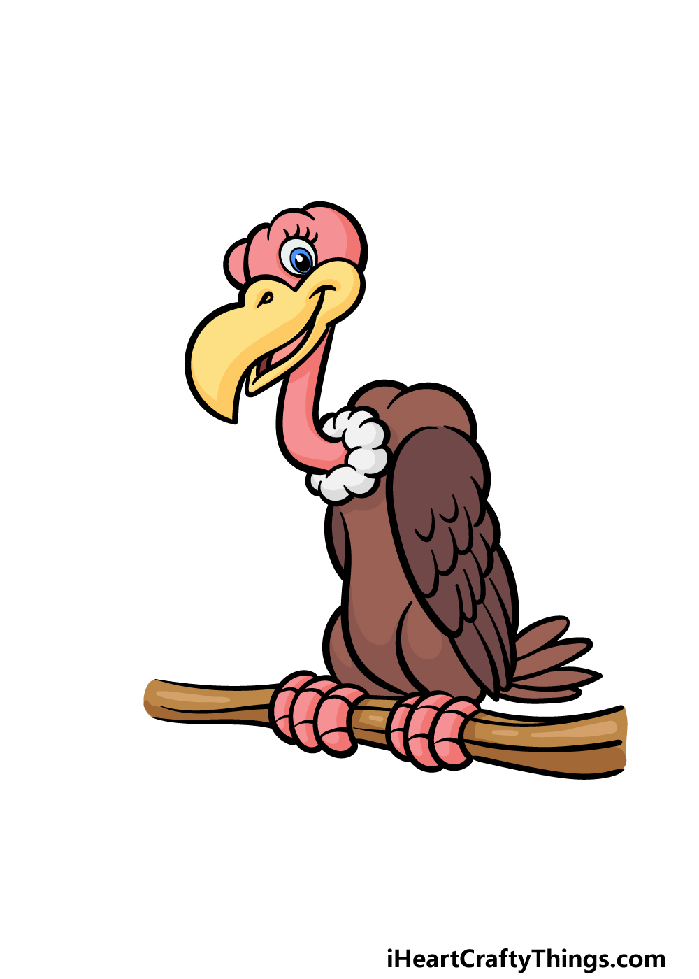 how to draw a cartoon vulture step 7