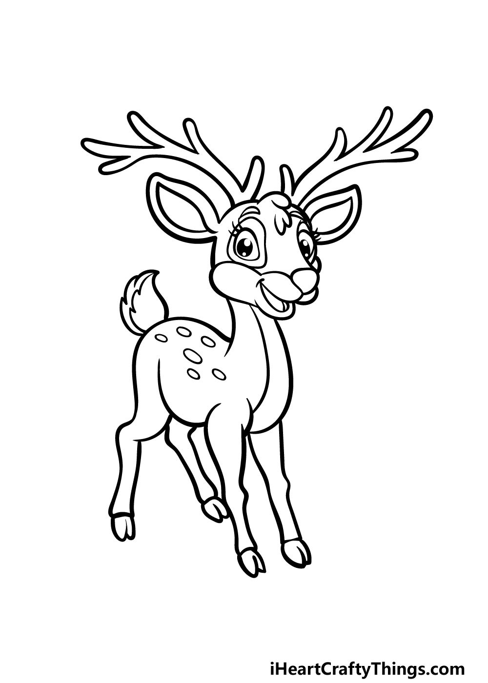 Cartoon Deer Drawing - How To Draw A Cartoon Deer Step By Step