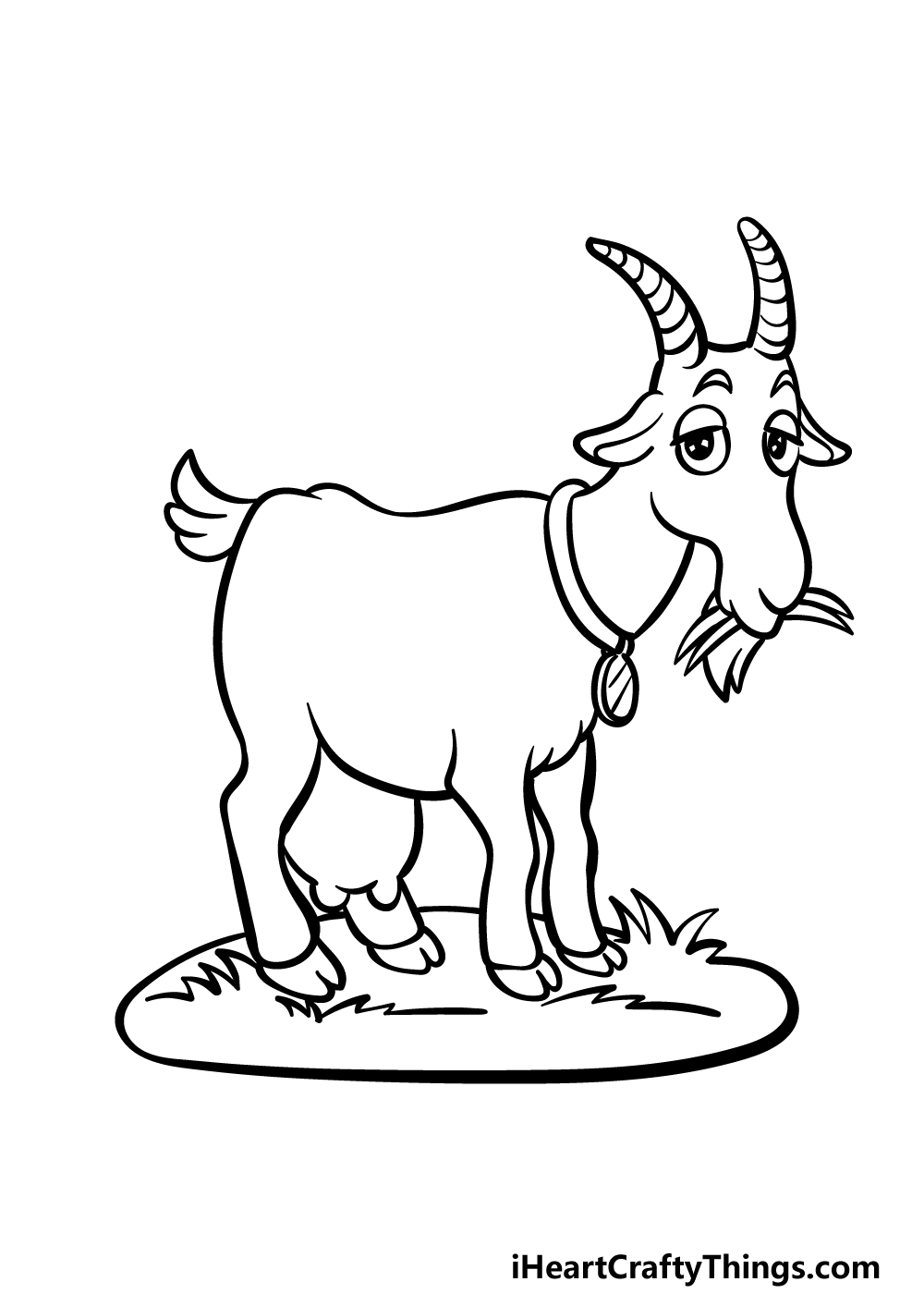 Cartoon Goat Drawing - How To Draw A Cartoon Goat Step By Step