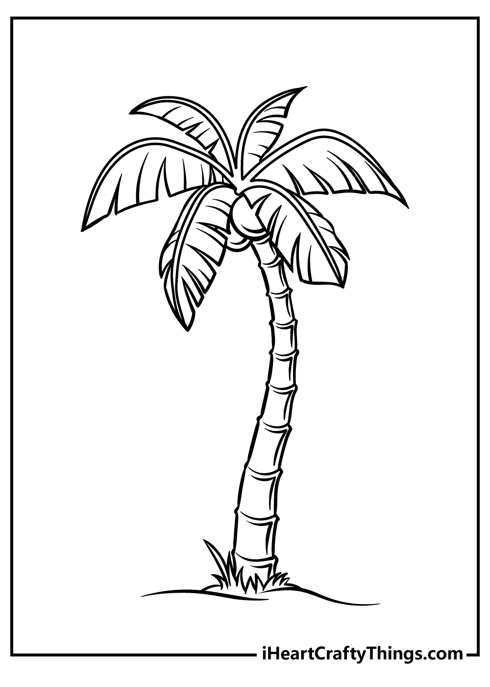 Palm Tree Coloring Sheet for children free download