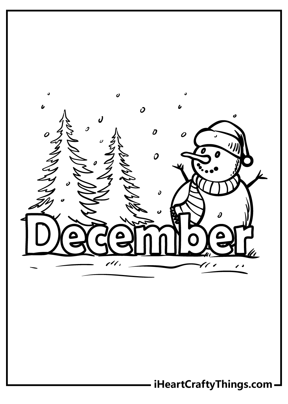 December Coloring Pages: 4 Free Printable Coloring Sheets - Cute