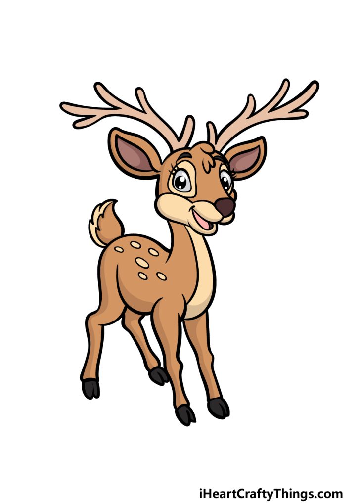 Cartoon Deer Drawing - How To Draw A Cartoon Deer Step By Step