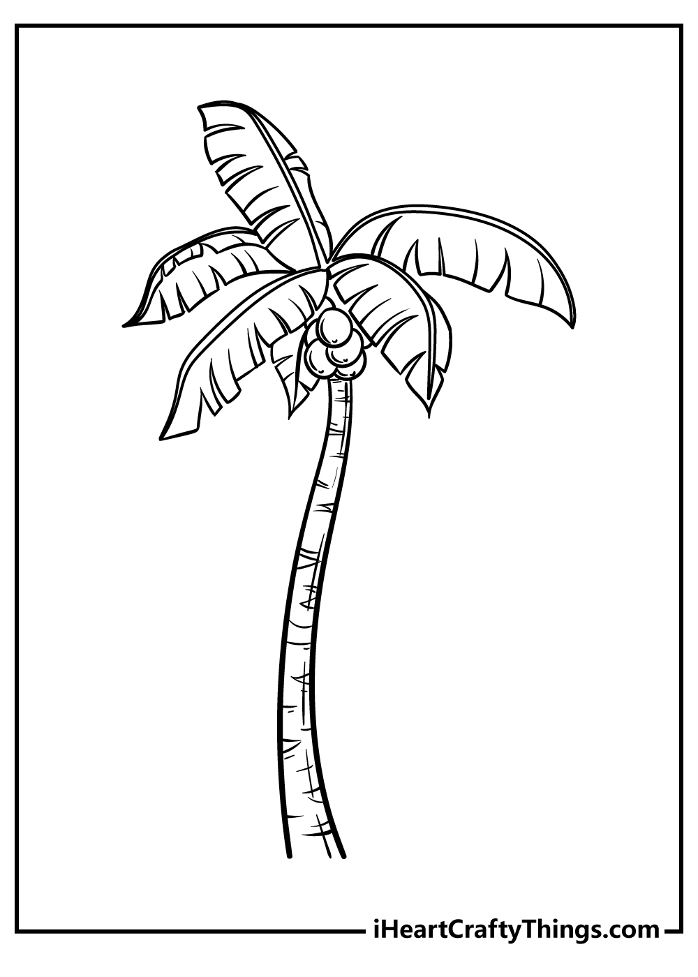 coconut tree coloring page