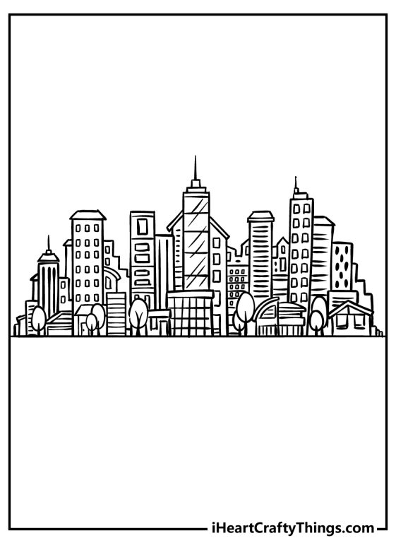 metropolis coloring page in black and white