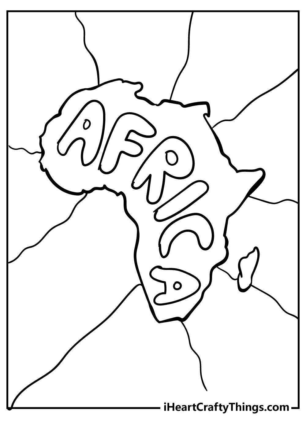 Africa Easy Coloring Pages