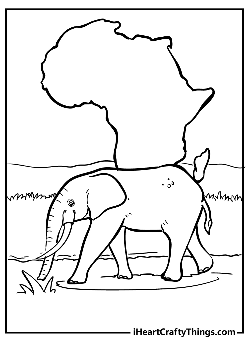 Africa Coloring Pages for preschoolers free printable