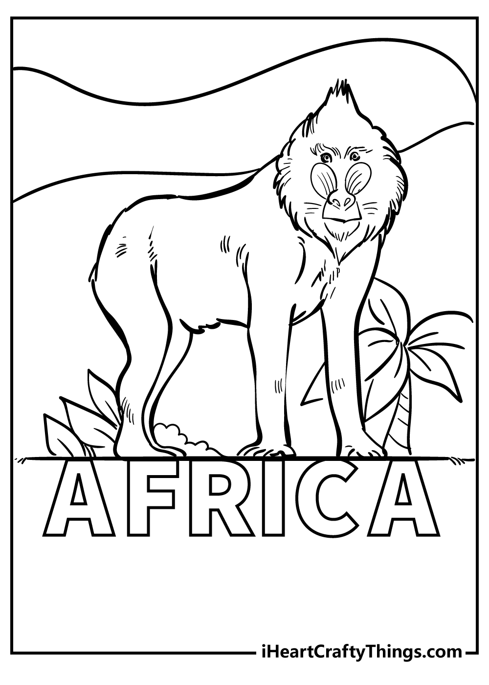 Africa Coloring Book for kids free printable