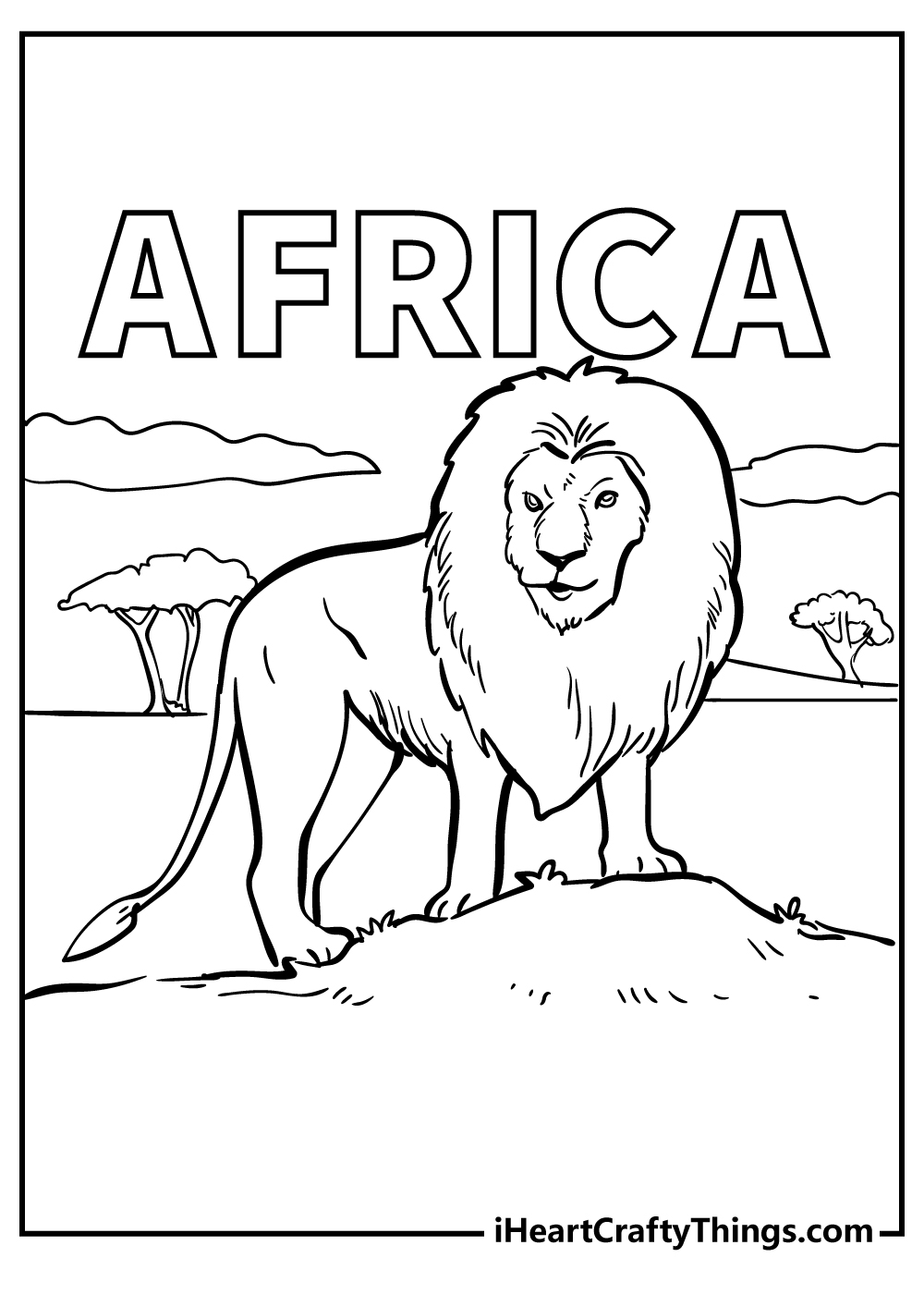 Africa Coloring Sheet for children free download