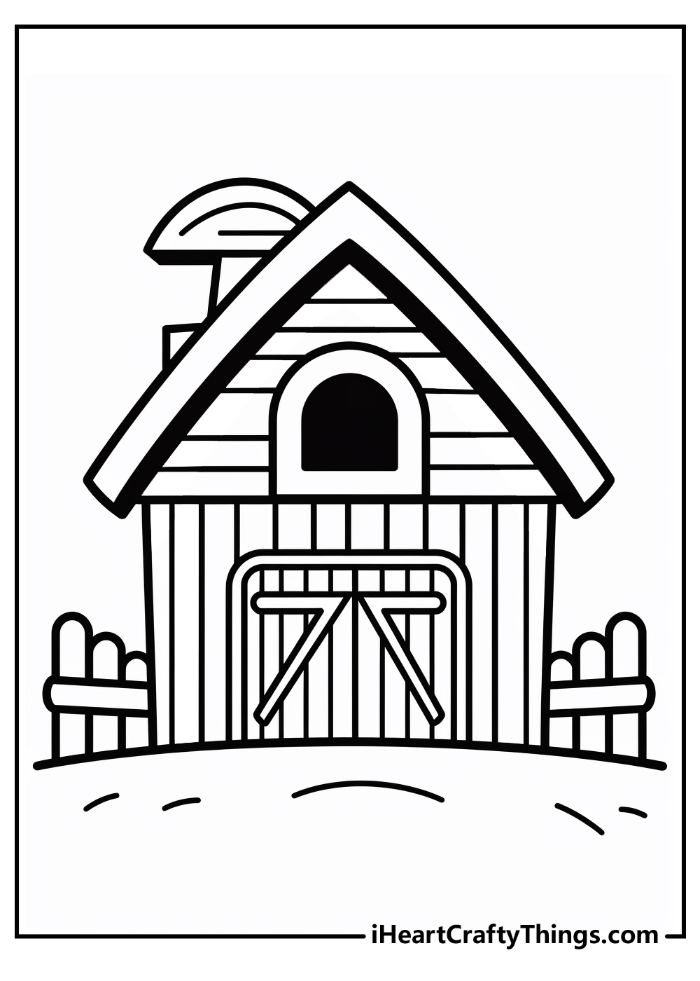 barn coloring printable for kids