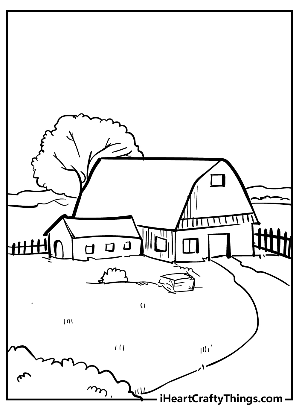 coloring pages of barns