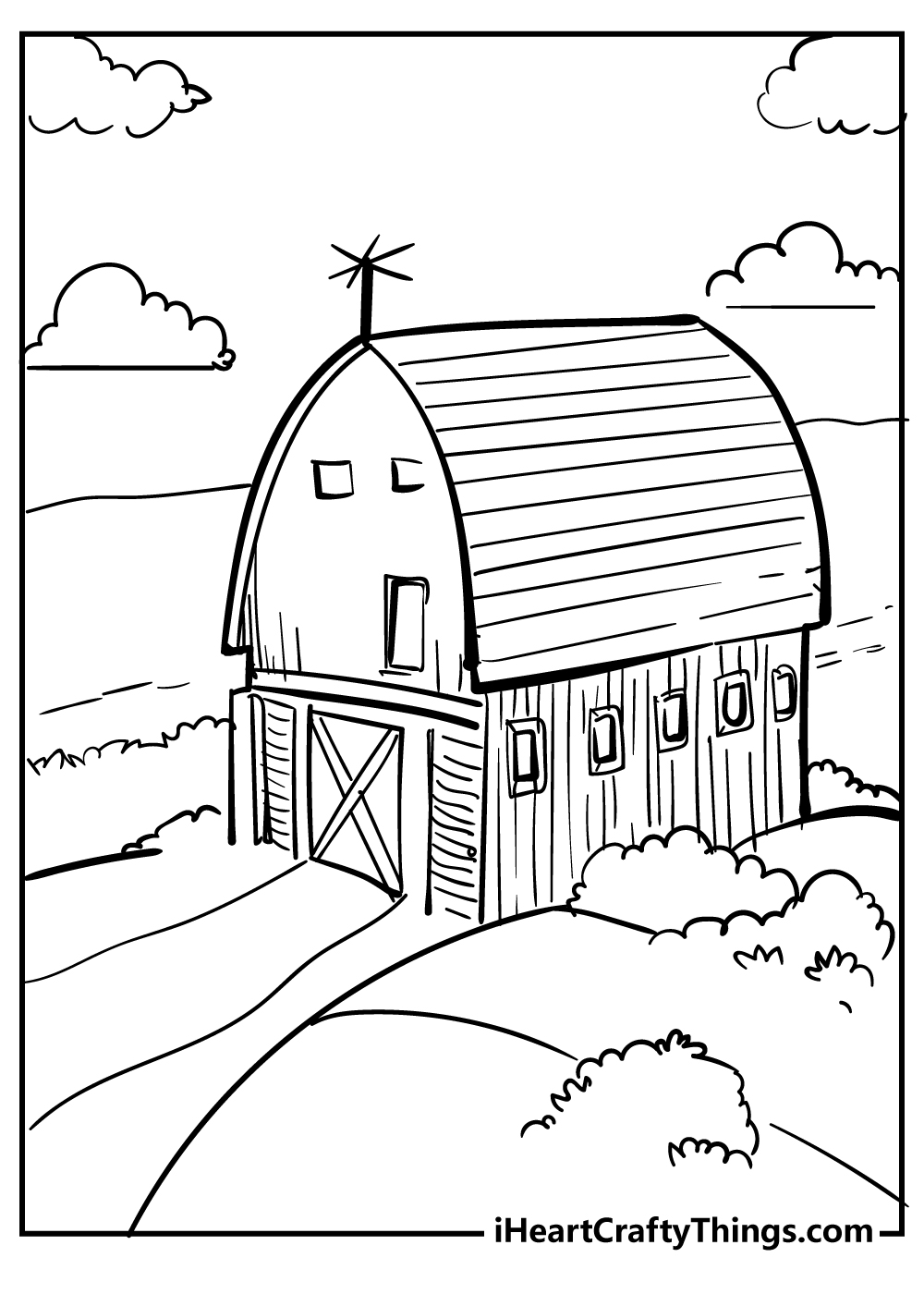 farm house coloring page