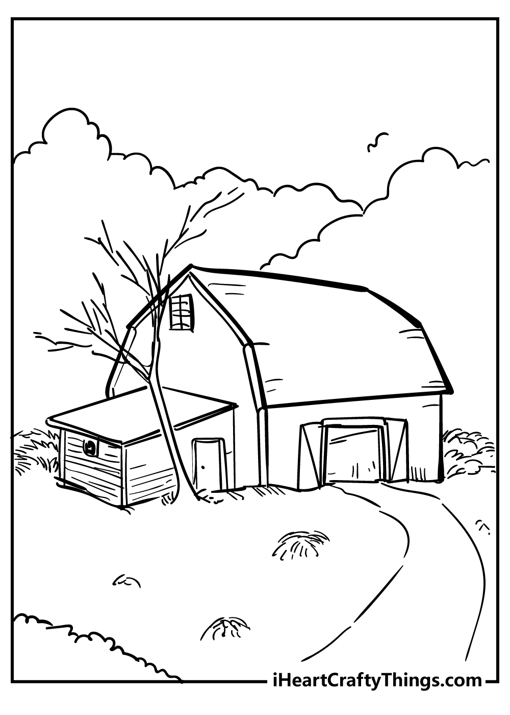 Barn Coloring Book for kids free printable