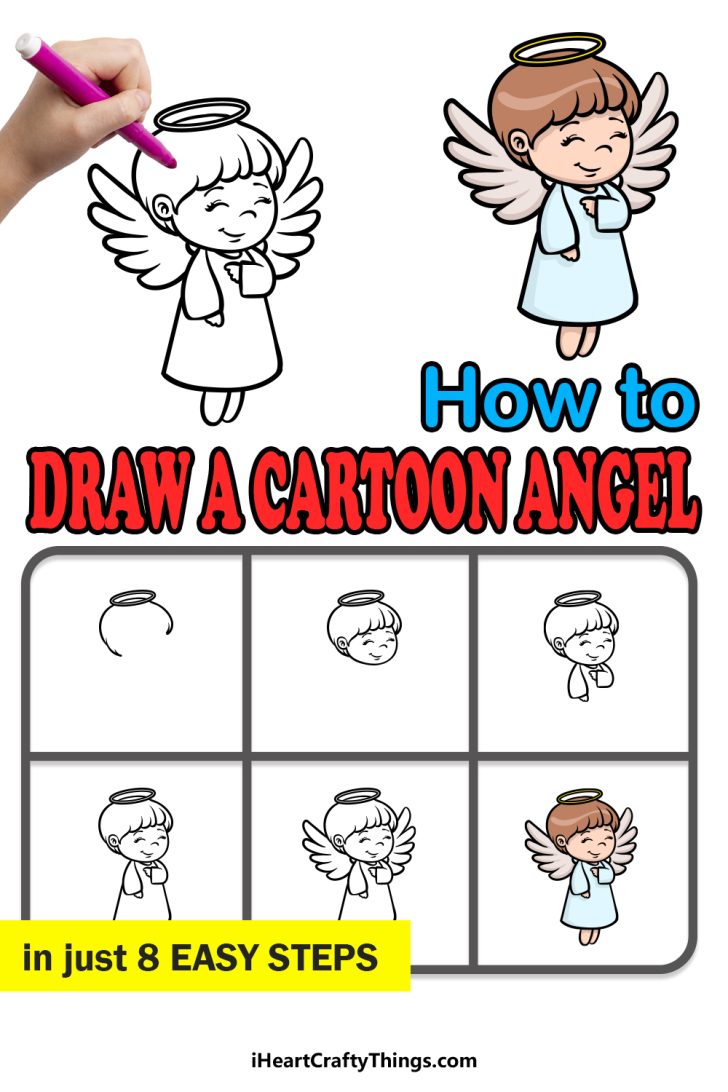 Cartoon Angel Drawing - How To Draw A Cartoon Angel Step By Step